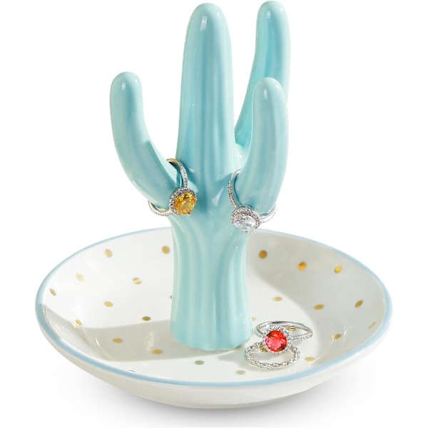 Aloe Ringholder, Kaktus Ringskål, Smykkeholder Pynteskål for Ringer Øredobber Halskjede Organizer B