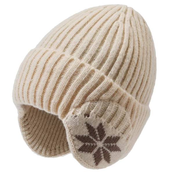 Vinter Blød Plys Strikket Hue Mænd Kvinder Vindtæt Sport Øreklapper Hue Solid Mode Hue Hatte Beige