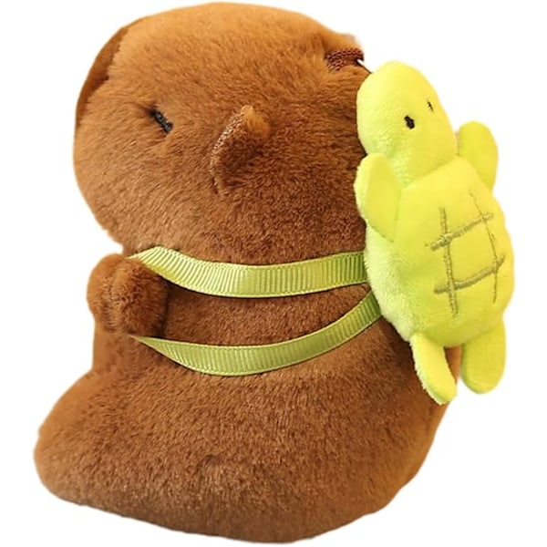 Kapibara-Plush-Avaimenperä Täytetyt Eläimet Avaimenperä Syntymäpäivälahja Pehmeä Realistinen Koristeellinen Reppu-Laukku Ripustus Tytöille Pojille Turtle