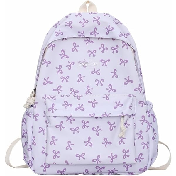 Söt Ryggsäck Estetisk Skolryggsäck - Kawaii Skolväska Blommig Preppy Ryggsäck för Skolflickor Skolväska
