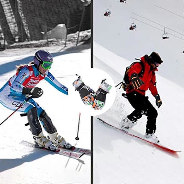 Skidhandskar Snowboardhandskar, Vattentäta Varma Vinterhandskar, Köldtåliga Touchscreen-handskar för Snö Black L