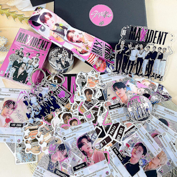 2024 Stray Kids Nyt Maxident Box Sæt Kpop Merchandise Fotos Halskæde Nøglering Til Skz Fans A