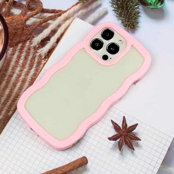 iPhone 16 Pro Deksel Bølgete Hybrid Rosa