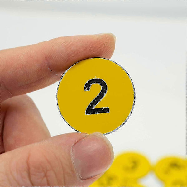 Graverede plastiknummermærker til nøgleidentifikation Yellow Jan-50
