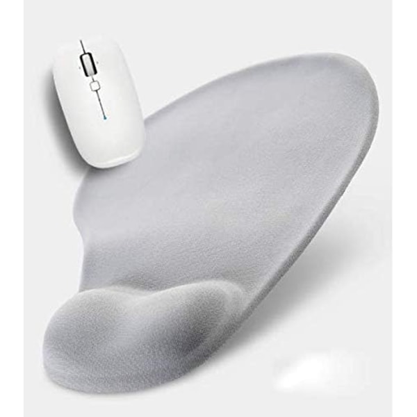 Musematte med Gel, Musematte med Håndleddstøtte - Med Praktisk Gel Håndleddstøtte - Sklisikker Gummibase, Ergonomisk Gray