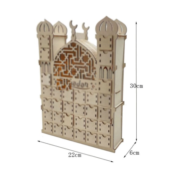 Ramadan Kalender, Återanvändbar Träkalender Med 30 Lådor, Eid Mubarak Dekoration, Ramadan Kalender