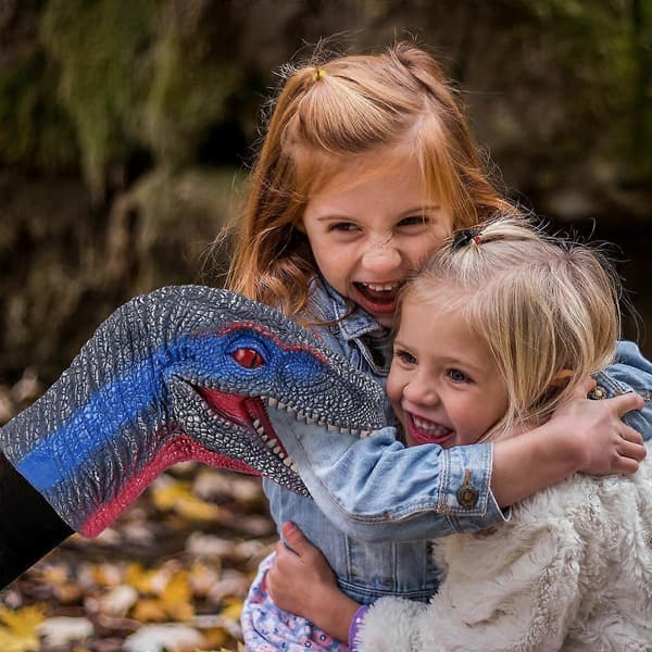 Dinosaur Handdocka Velociraptor Handdocka Figurleksak för Lek 1 st