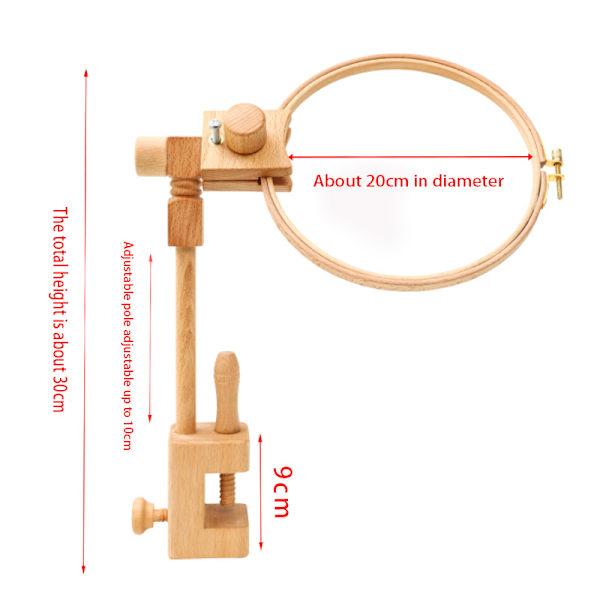 Bøk bord broderiramme broderiramme tre broderiverktøy skrivebord innebygd broderiramme (1 stk)