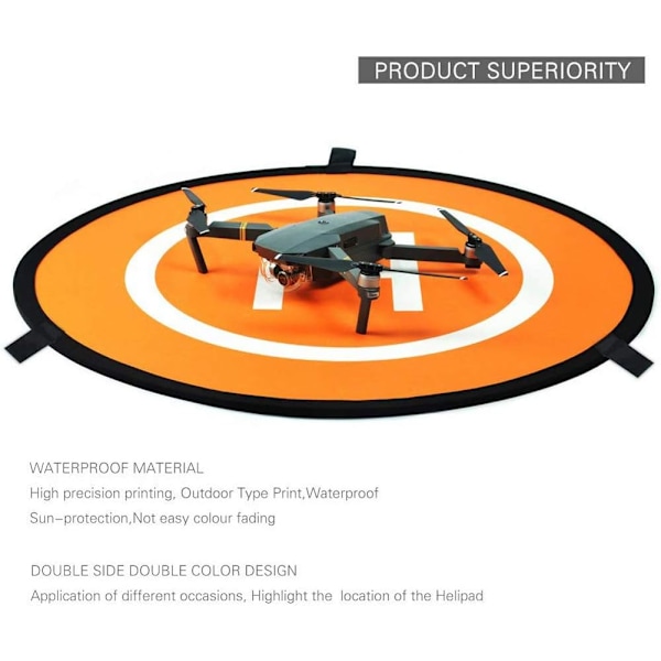 Drone Landingsplads, 55cm/21.65in Universal Bærbar Lysende Vandafvisende Foldbar Helipad til RC Drones Helikopter