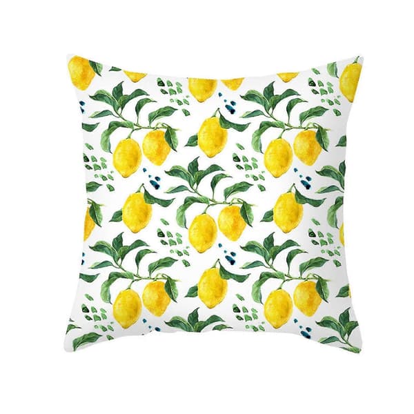 Lemon Fall Prydnadskuddar Gul Citron Tryck Kudde Mjuk Modern Bondgård för Sovrum Soffa Vardagsrum 45 x 45 cm Citron 26