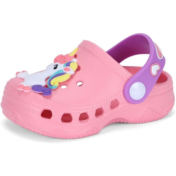 Barn Pojkar Flickor Trädgård Clogs Skor Halkfri Strand/Pool Slides Barn Sommartofflor Pink Inhale 15.0cm