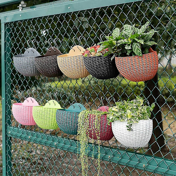 Seinään kiinnitettävät kukkaruukut Kukkaruukku Lahja Parveke Puoliympyrän muotoinen Sisä- ja ulkokäyttöön Kodin koristelu Riippuva eurooppalaistyylinen maljakko Green large size