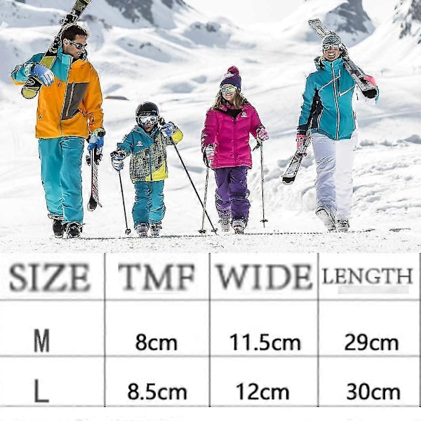 Skidhandskar Snowboardhandskar, Vattentäta Varma Vinterhandskar, Köldtåliga Touchscreen-handskar för Snö Blue L
