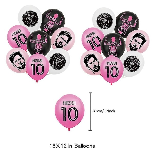30 kpl Messi Jalkapallo Juhlatarvikkeita, Jalkapallotähti Juhlakoristeet Sisältäen Bannerin, Kakkukoristeet, Cupcake-koristeet ja Ilmapallot