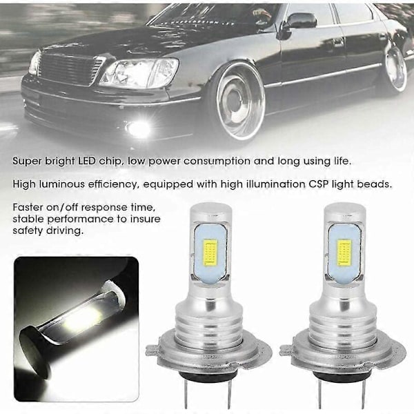LED-dimlampor 2-pack 80W 6000K universell H7 LED-dimlampa för bil superljus vit 12-24V+LED-lampa h7 LED-lampa h7