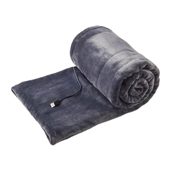 USB Elektrisk Uppvärmd Filt Fleece Bärbar Uppvärmd Pläd Vinter Varm Sjal UK gray 160*80cm