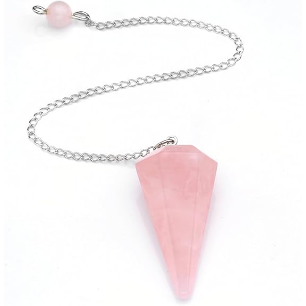 Kvartsi jalokivi kristalli heiluri - Dowsing, Scrying (1PC,Pink,L)