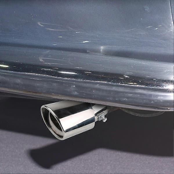 63mm Universell Bil Eksos Lyddemper Tips Rustfritt Stål Auto Lyddemper Halerør Ovalt Eksosrør Bil Modifikasjonsutstyr Silver Straight Bend