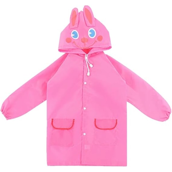 1 stk Barneregnjakke Unisex Jenter Gutter Regnklær Vanntette Regnjakke Kappe med Hetter og Knapper Gjenbrukbar EVA Regnsett Pink