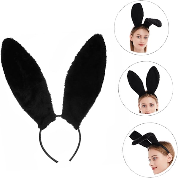 Pupujoukkueen Pääpanta Cosplay-Kanin Korvat Pääpanta Kanin Korvat Hiusten Renkaat Puku Hiusten Pääpanta Cosplay-Pääkatteet Kanin Korvat Hiusten Pääpanta Puku Hiusten Tarvike Black