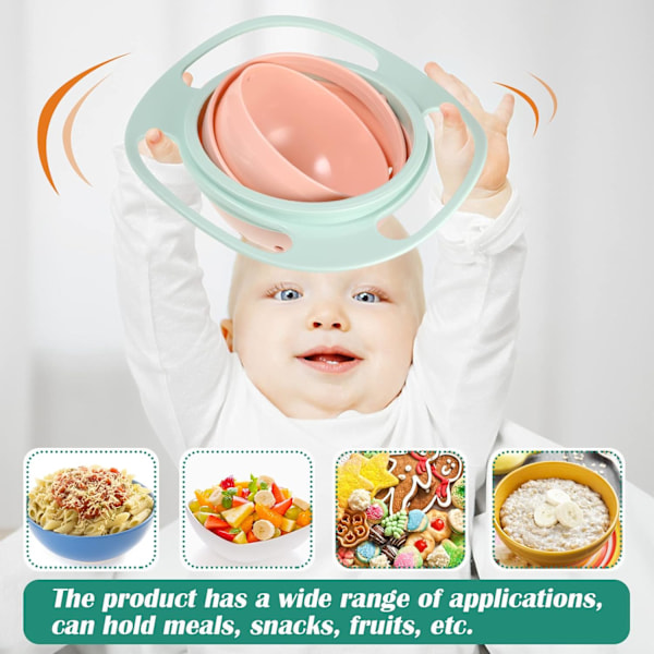 Gyro Bowl Anti Spill Bowl Smooth 360 Degrees Dining Entertaining, Bowl Sets,Toddler Bowls, Non Spill Feeding Toddler, 360 Rotation Gyroscopic Bowl