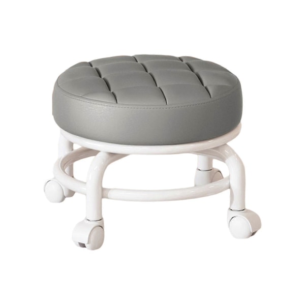 360° Roterande Rullpall Hushållspall Flyttbar Pall Lågt Buller Remhjul Låg Pall Universella Svängbara Hjul För Kök Hem Gray 30cmx28cmx6cm