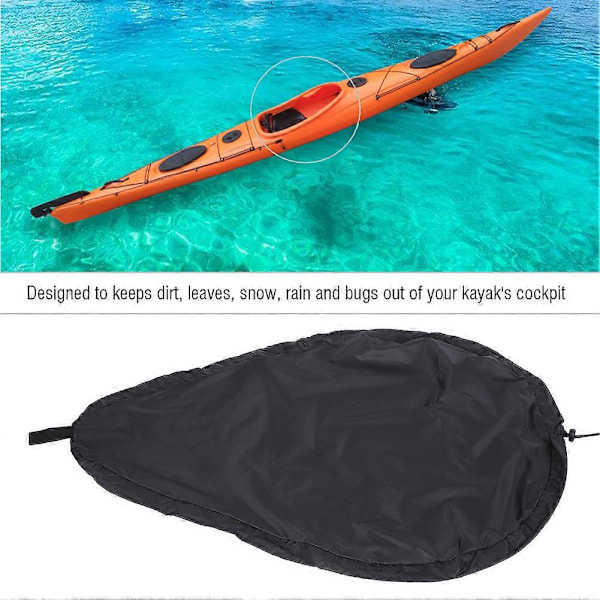 Universel Pasform Blokerende Kajak Kano Cockpit Cover Beskytter Sort XL