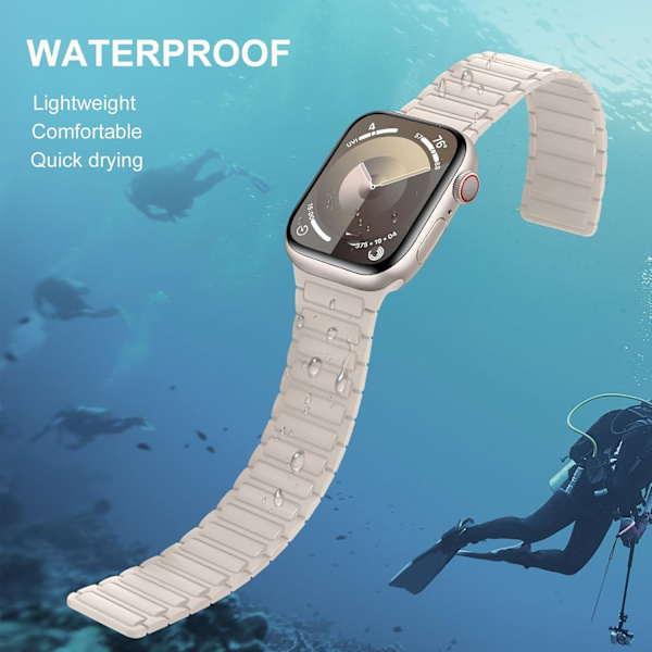 Magnetiska klockarmband kompatibla med Apple Watch-armband Mjukt silikonersättningsband designat för iWatch Starlight 38/40/41mm