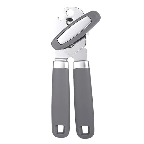 Kraftig manuel dåseåbner med magnetisk, ergonomisk håndtag — rustfrit stål Gray