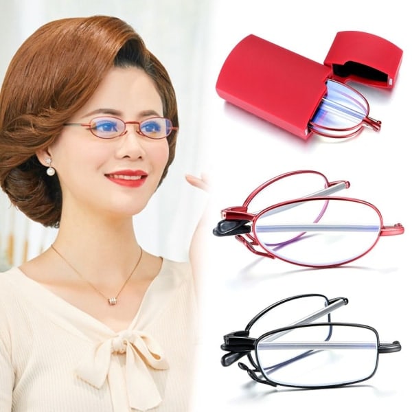 Foldbare læsebriller Presbyopia Briller RØD STYRKE 2.0X Rød Styrke 2.0x-Styrke 2.0x Red Strength 2.0x-Strength 2.0x
