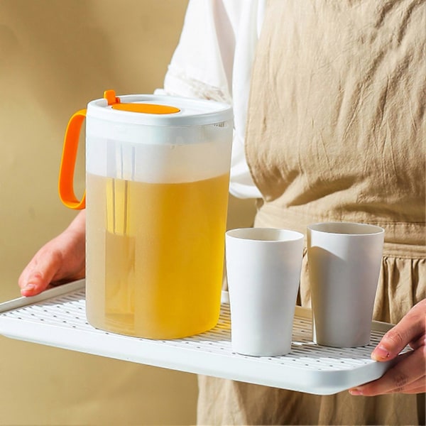 1550ML/2200ML Vandkanden Stor Kapacitet Kuldebestandig Plastik Sprøjtsikker Robust Kold Kande Sommer Tilbehør Orange L
