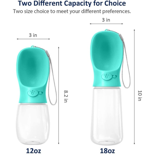 Bærbar Vandflaske til Hunde til Udendørs Gåture, Vandreture, Rejser (Blå/350ml)