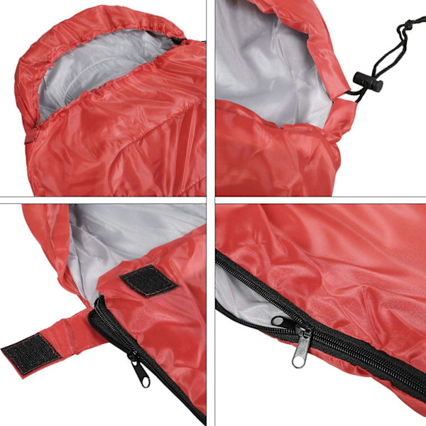 1 stk. Sovepose til Voksne, Enkeltmands Sovepose til 3 Sæsoner Letvægts Camping Vandreture Red
