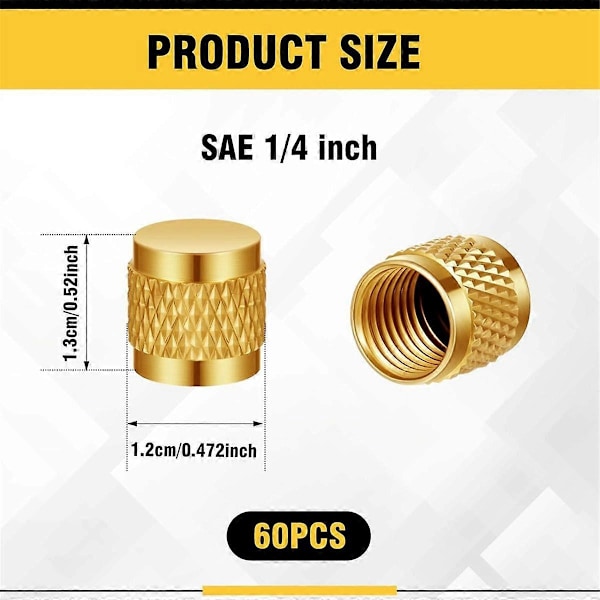 50 st 1/4 Flare-lock, Rund Mässing med Neopren O-ringstätning
