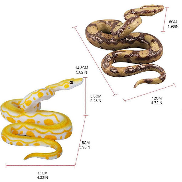 Simuleringsdjurmodell Plast Låtsassnok för Docka Halloweenfest Läskig Prank Snok Leksak Stor Python Snok Modell Golden python