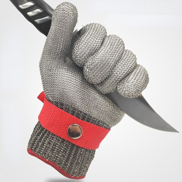 Handskar i rostfritt stål Skärtåliga handskar Grad 5 Skärtåligt slaktarhandskydd l