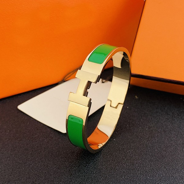 H-armband, 18K H-bokstavslås för män och kvinnor, armband för par i rostfritt stål rose gold and green