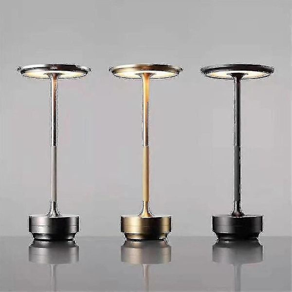 Sladdlös Bordslampa Dimbar Vattentät Metall USB Uppladdningsbara Bordslampor - 1 st S2024123012091 silver