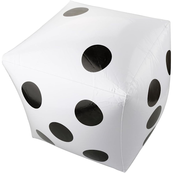 Gigantiske oppblåsbare terninger, 30 cm oppblåsbare terningleker for spillrekvisitter, bassengfester og gaver White