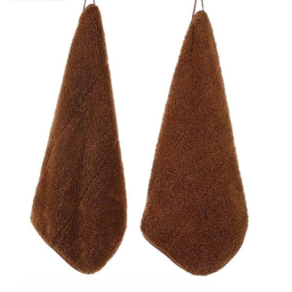(25 x 30 cm) Ripustuspyyhe Koralli Mikrokuitufleece Brown