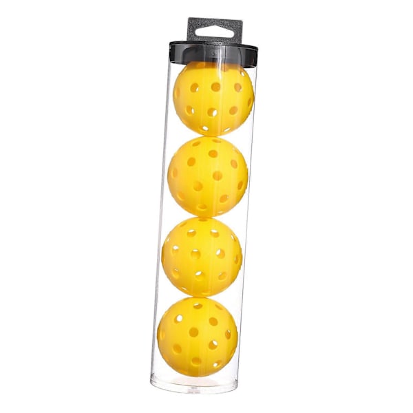 Inomhus Pickleballs - Inomhusbanans Pickleball Bollar - 4-pack Pickleballs - Turnering Pickleballs Yellow 74mm