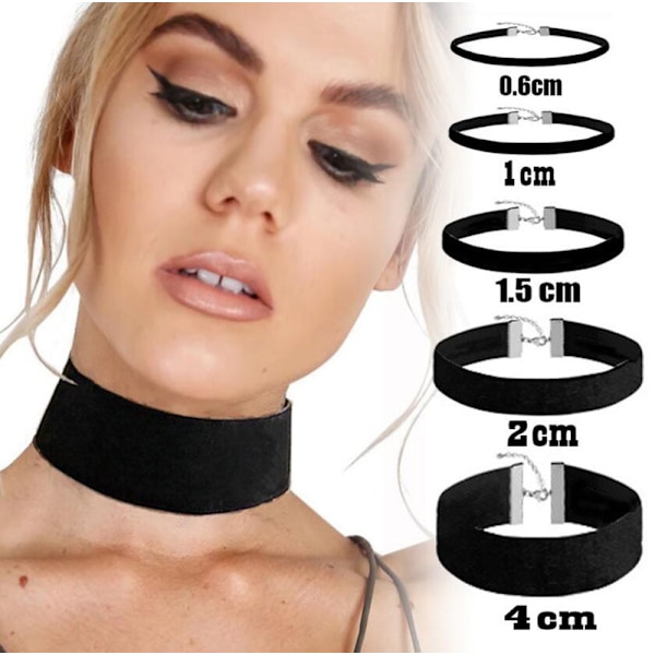 Bohemsk fløyel choker langt bånd sateng blomst krage halskjede sexy svart kamelia choker kostyme smykker tilbehør for kvinner og jenter 5