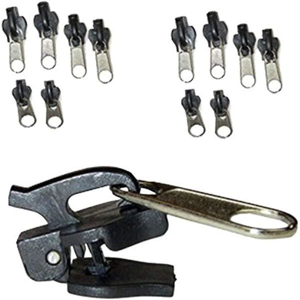 Clip-on-blixtlås, blixtlås, Zlideon-blixtlås, metallblixtlås Reparationssats för kläder, väska, jackor, tält, bagage