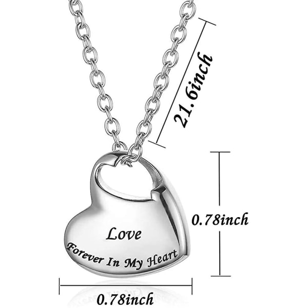 Urni-kaulakoru Urni-koru Aina kaiverrettu sydämeeni Ruostumaton teräs Muistoesine Vedenkestävä