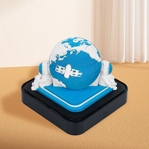 2024 Kalender Notatblokk Med Lys Interessant Formet 3d Kalender Notisblokk For Familie Venn Nabo Gave Earth Blue