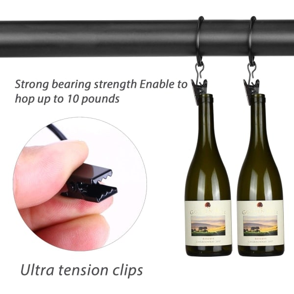 36 stk. Åbnebare Metal Gardinringe med Klips, 1,22 tommer