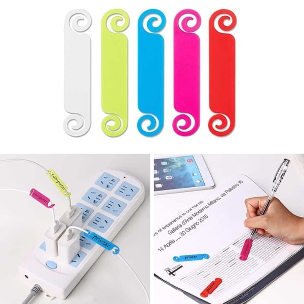 Kabelmärkning Kabelhanteringsetiketter Flerfärgade Kabelmärkningsetiketter Sladdidentifieringsetiketter för USB-dator Mobiltelefonkabel 10-delad uppsättning
