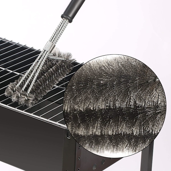 Grillisuojat, BBQ-harja grillille, 18 tuuman grillisuoja, ruostumattomasta teräksestä valmistettu harja teräslangoilla, 3-in-1 grillinpuhdistaja tarjoaa vaivatonta puhdistusta