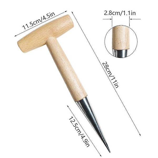 Såmaskin Hull Puncher Bærbar Lett Hageverktøy for Omplanting 2pcs