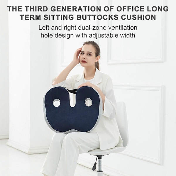Outfany Ergoseat, Hilipert Ergoseat, Hilipert Memory Foam Sittdyna, Snabb Leverans Dark Blue